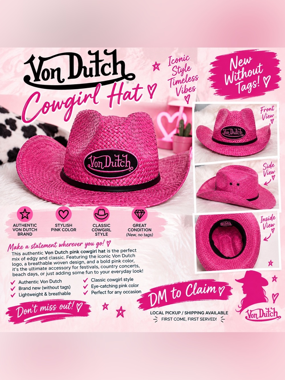 Von Dutch women’s Woven Cowgirl Hat